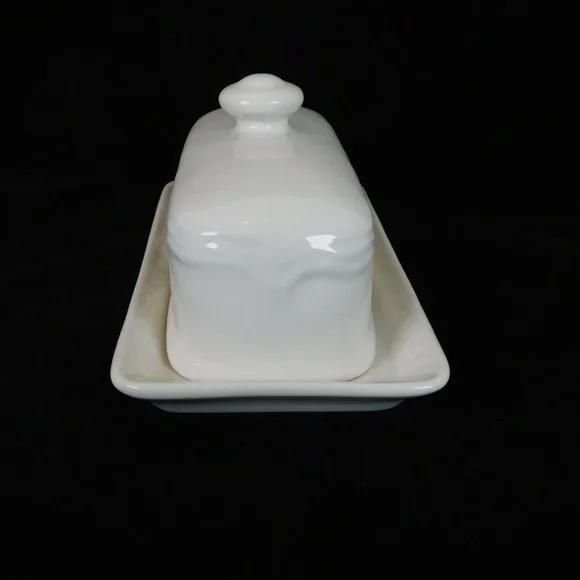 Christmas Butter Dish Covered W/Underplate Ceramic Walmart Brand Toys Image Box - Picture 3 of 10